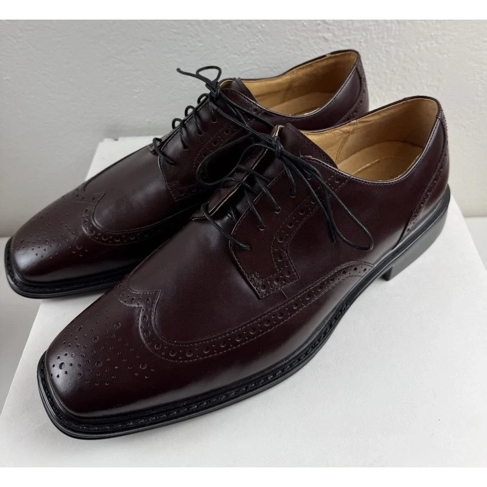 Vintage Y2K Rockport DresSports Mens Burgundy Leather Wingtip Oxford Shoes 10W